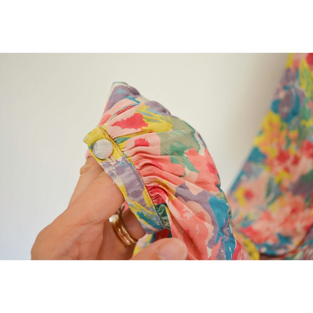 Ronny Kobo Mia Floral Midi Dress Long Sleeve Cocktail - Picture 7 of 11
